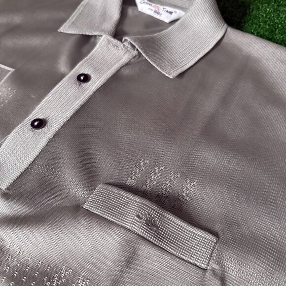 Good Time 80s 90s Vintage Mesh Polo Shirt NWT Size 48 One Pocket 100% Polyester - Picture 7 of 15